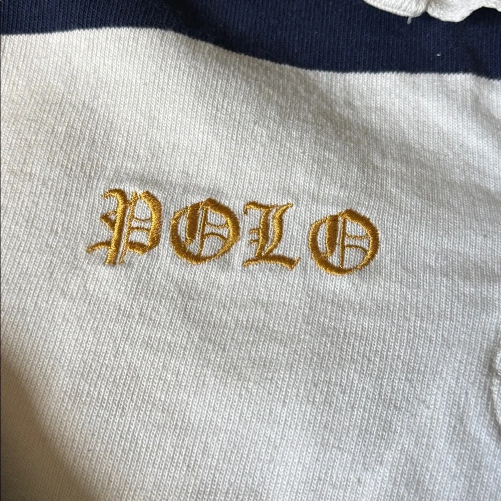 Ralph Lauren Classic Navy and Cream rugby shirt - Picture 5 of 8